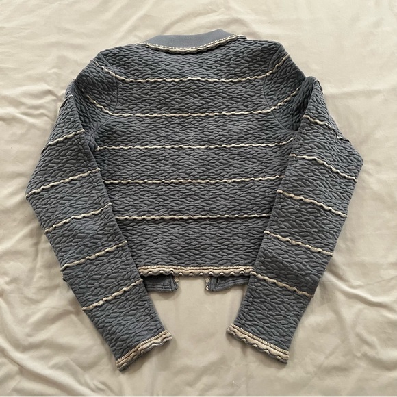 SOLD BNWT Sandro Infinity Cropped Cardigan Blue XS MSRP $295 - Picture 7 of 15